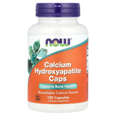 NOW Foods Calcium Hydroxyapatite capsules, boîte 120, source calcique naturelle et collagène.