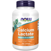 NOW Foods Calcium Lactate – bouteille et étiquette claires pour doser facilement.