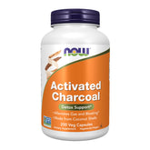 NOW Foods Charbon activé noix de coco sur bouteille, soutien potentiel au confort digestif.