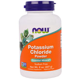 NOW Foods chlorure de potassium en poudre, flacon double, substitut de sel pratique pour cuisine légère et saine.