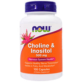 NOW Foods Choline et Inositol – Bouteille avec bec verseur pour dosage facile.
