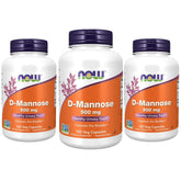 NOW Foods D‑Mannose 500 mg—bouteille; soutien potentiel des voies urinaires.