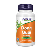 NOW Foods Dong Quai, bouteille de 100 capsules, soutien potentiel au bien-être féminin.