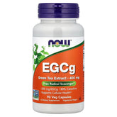 NOW Foods EGCG 400 mg – gélule sur l'étiquette montrant la concentration EGCg et les catéchines