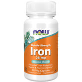 NOW Foods Ferrochel 36 mg capsules vegan — soutien quotidien à l'énergie et l'oxygénation.