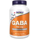 NOW Foods GABA 750 mg: capsules végétales pour détendre potentielle.