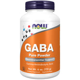 NOW Foods GABA en poudre dans la bouteille, favorise la relaxation générale.