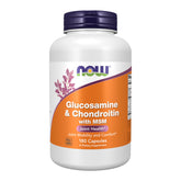 NOW Foods Glucosamine-Chondroitine-MSM : bouteille illustrant le soutien potentiel à la mobilité articulaire.