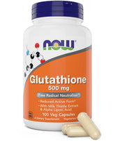 NOW Foods Glutathione 500 mg : capsules faciles à prendre dans un flacon pratique.