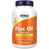 NOW Foods huile de lin 1000 mg – bouteille, source d’ALA pour peau et cœur.