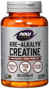 NOW Foods Kre-Alkalyn Créatine — bouteille visible, formulation stable pour l'entraînement.