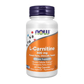 NOW Foods L-Carnitine 500mg bouteille illustration, énergie potentielle et soutien au fitness