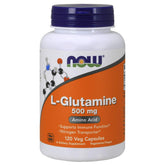 NOW Foods L-Glutamine 500mg bouteille et dose facile pour apport en glutamine