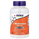 NOW Foods L-Méthionine, flacon 500 mg, soutien détox potentiel