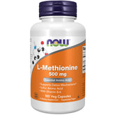 NOW Foods L-Méthionine, bouteille de capsules, soutien potentiel à la détox naturelle.