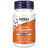 NOW Foods L-Theanine gommes framboise, détente en douceur et concentration soutenue.