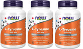 NOW Foods L-Tyrosine 500 mg – bouteille de capsules pour soutenir la vigilance mentale