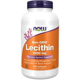 NOW Foods Lecithin 1200 mg, bouteille de softgels, soutien cérébral potentiel.