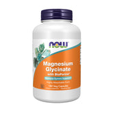 NOW Foods Magnésium Glycinate Bioperine – bouteille, absorption optimisée.