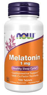 NOW Foods Mélatonine 1 mg – Bouteille et cycle sommeil sain