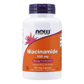 NOW Foods Niacinamide 500 mg, flacon de capsules, dosage pratique pour le quotidien.