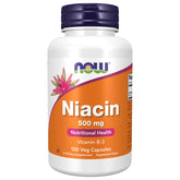 NOW Foods Niacine 500 mg, bouteille de gélules prête à l'apport quotidien