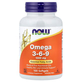 NOW Foods Omega 3-6-9, bouteille de gélules molles, soutien potentiel peau saine