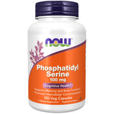 NOW Foods Phosphatidyl Sérine – bouteille montrant le complément mémoire et concentration