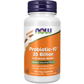 Bouteille NOW Foods Probiotic-10 pour une flore intestinale équilibrée.