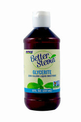 NOW Foods Stevia Glycerite — bouteille claire, idéale pour boissons sans sucre.
