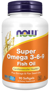 NOW Foods Super Omega 3-6-9, bouteille, soutien potentiel à une routine quotidienne de bien-être