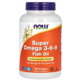 NOW Foods Super Omega 3-6-9 : capsules sur table pour un soutien potentiel du système cardiovasculaire