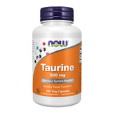 NOW Foods Taurine 500 mg – bouteille, soutien potentiel à la fonction nerveuse et à l'équilibre hydrique.