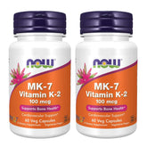 NOW Foods Vitamine K-2 MK-7 en bouteille, capsules végétales faciles à avaler.