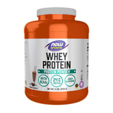 NOW Foods Whey Protein en bouteille offre une texture onctueuse idéale pour la récupération après l'effort.