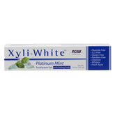 NOW Foods XyliWhite Gel Platinum Mint : tube visible et texture lisse pour un brossage efficace