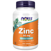 NOW Foods Zinc 50 mg - bouteille, format pratique pour l'utilisation quotidienne.