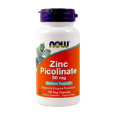 NOW Foods Zinc Picolinate 50 mg – bouteille et gélules faciles à prendre au quotidien.