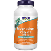NOW Magnésium Citrate 200 mg - bouteille, soutien potentiel énergie quotidienne