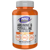 NOW Sports Arginine Citrulline bouteille: soutien potentiel au métabolisme des protéines.