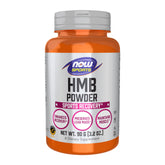 NOW Foods HMB dans son conteneur-poudre, idéal pour mélanger dans une boisson post- entraînement.