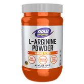 NOW Foods L-Arginine Poudre, bouteille – peut soutenir la synthèse protéique et l'endurance.