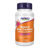 NOW Foods Beta-Carotene: bouteille et étiquette claires pour usage quotidien