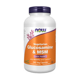 NOW Foods glucosamine MSM, bouteille de gélules végétales, soutien possible des articulations.