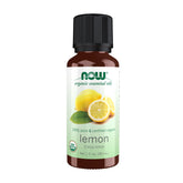 NOW Foods huile essentielle citron biologique en flacon, parfum frais pour aromatherapie