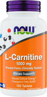 NOW L-Carnitine comprimés dans la bouteille, soutien potentiel d'energie et endurance