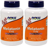 NOW Foods Mélatonine 5 mg – bouteille avec 180 capsules, soutien potentiel au cycle veille-sommeil