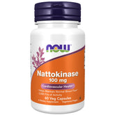 NOW Foods Nattokinase 100 mg dans sa bouteille, capsules véganes faciles à prendre