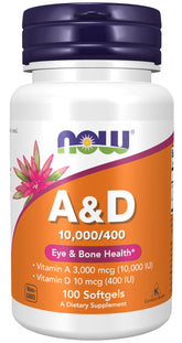 NOW Foods Vitamine A et D – bouteille prête pour l'utilisation quotidienne