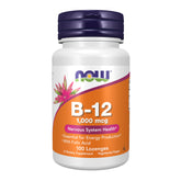 NOW Foods Vitamine B-12 1000 mcg avec acide folique, pastilles à mâcher, soutien du système nerveux